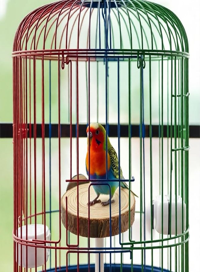 Meprotal Wood Bird Perch Stand for Cage, Natural Round Wooden Parrot Platform Bird Perch Bird Toy for Canary Parakeet Cockatiel Parrot Budgie Sparrow (2 Pcs, 3.3inch & 2.7inch) - Image 5